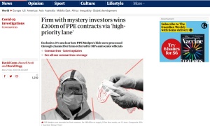 ส่องคดีทุจริตโลก:  บริษัท-ผู้ลงทุนปริศนา ชนะสัญญาชุด PPE รบ.อังกฤษ 8 พันล้าน