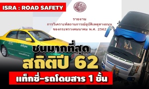 สถิติอุบัติเหตุรถสาธารณะทั่วปท.ปี 62 'แท็กซี่-รถโดยสาร 1 ชั้น' ชนมากที่สุด 