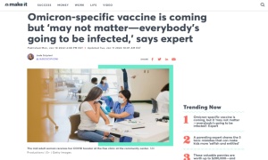คำเตือนผู้เชี่ยวชาญสหรัฐฯ : กว่าวัคซีนโควิดโอไมครอนจะพร้อมใช้..ทุกอย่างอาจสายเกินไป