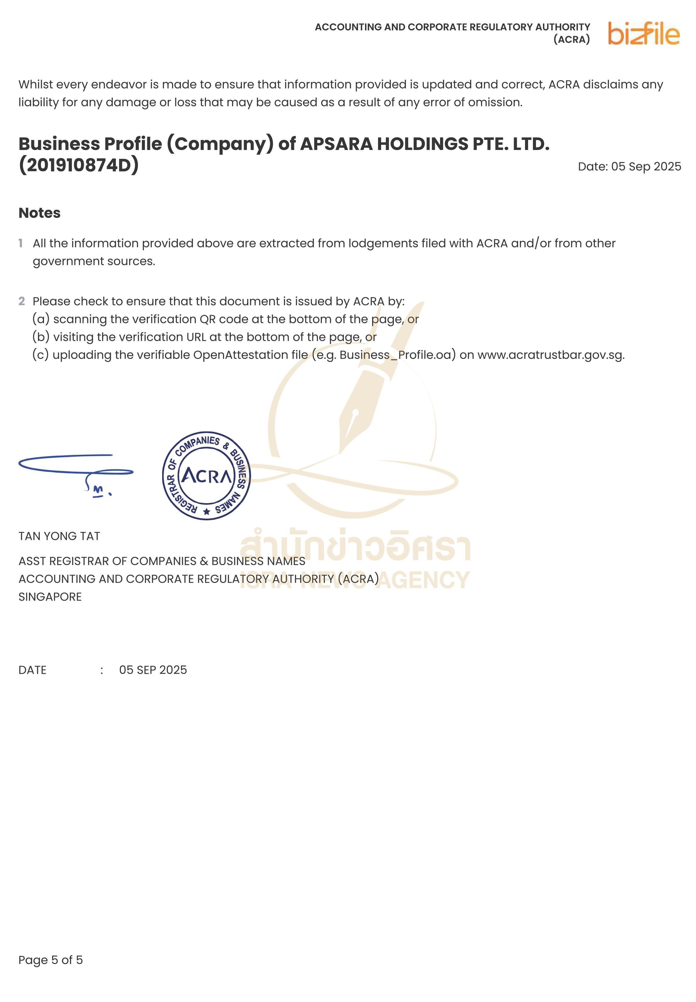 Apsara Holdings Pte. Ltd 5